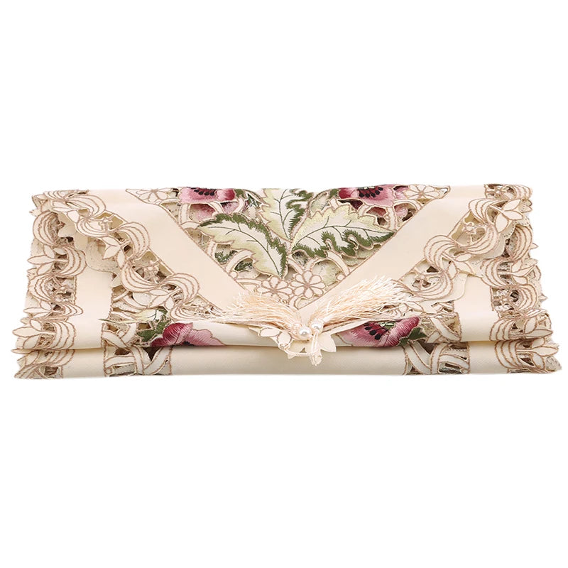 New Chinese Classical Jacquard Table Runner Tassel Home Cloth Decoration Runner Strip Tablecloth Living Room Dining Room Decor