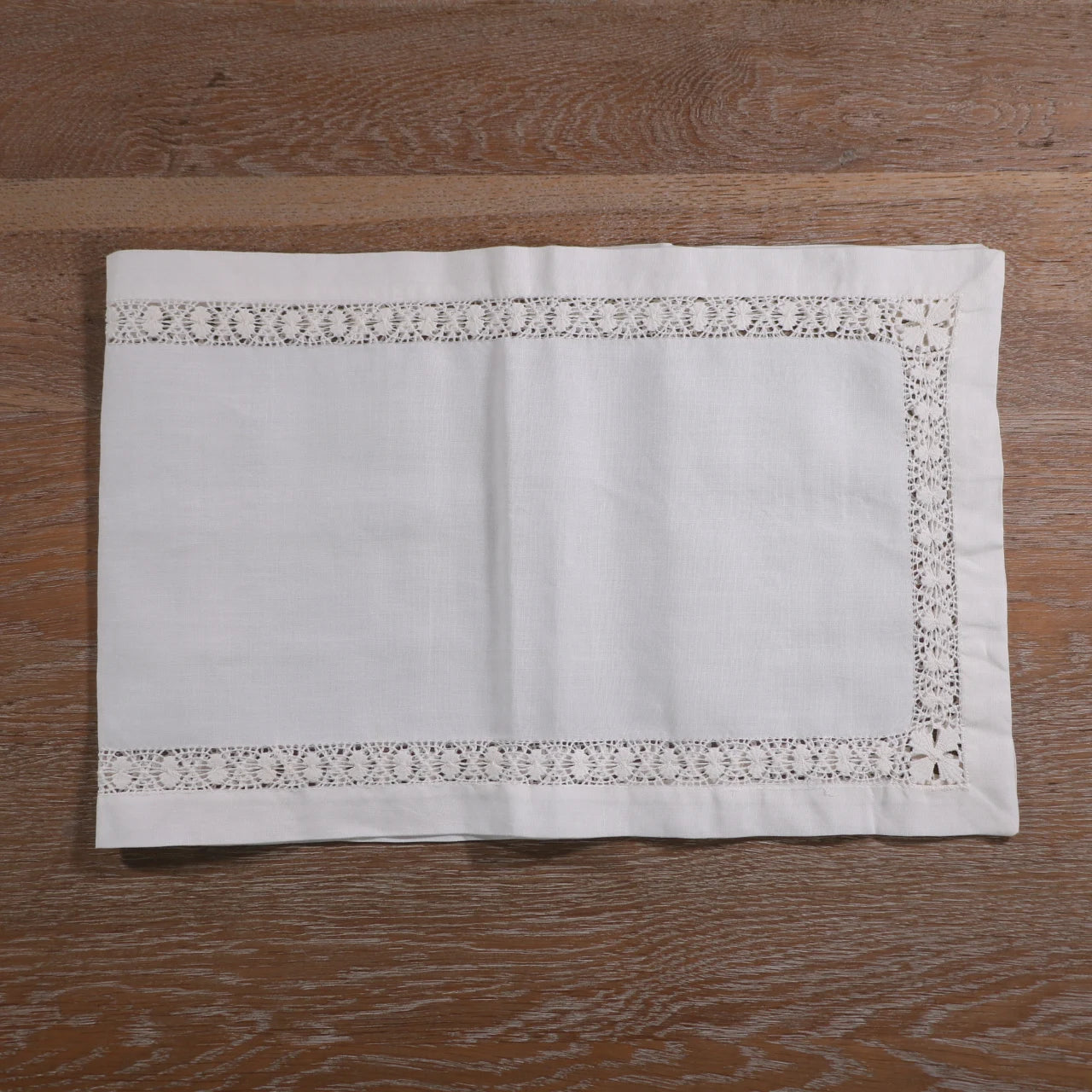TR003  Ivory 1 piece 100% ramie 12“x36"  handmade drawn thread work hand embroidery Table runners