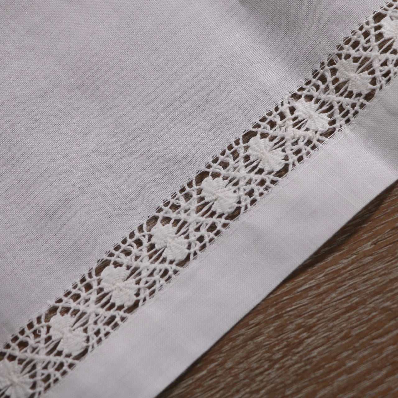 TR003  Ivory 1 piece 100% ramie 12“x36"  handmade drawn thread work hand embroidery Table runners