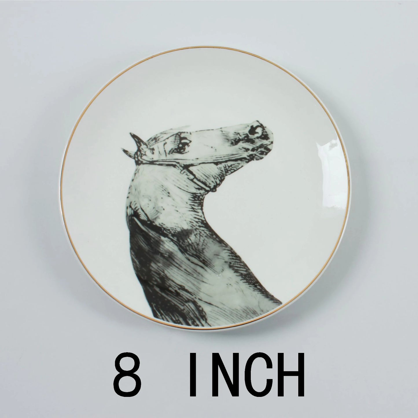 American Home Western Food Tableware Set European Steak Horse Head Pattern Plate Western Restaurant Table Decor Dinner Plate