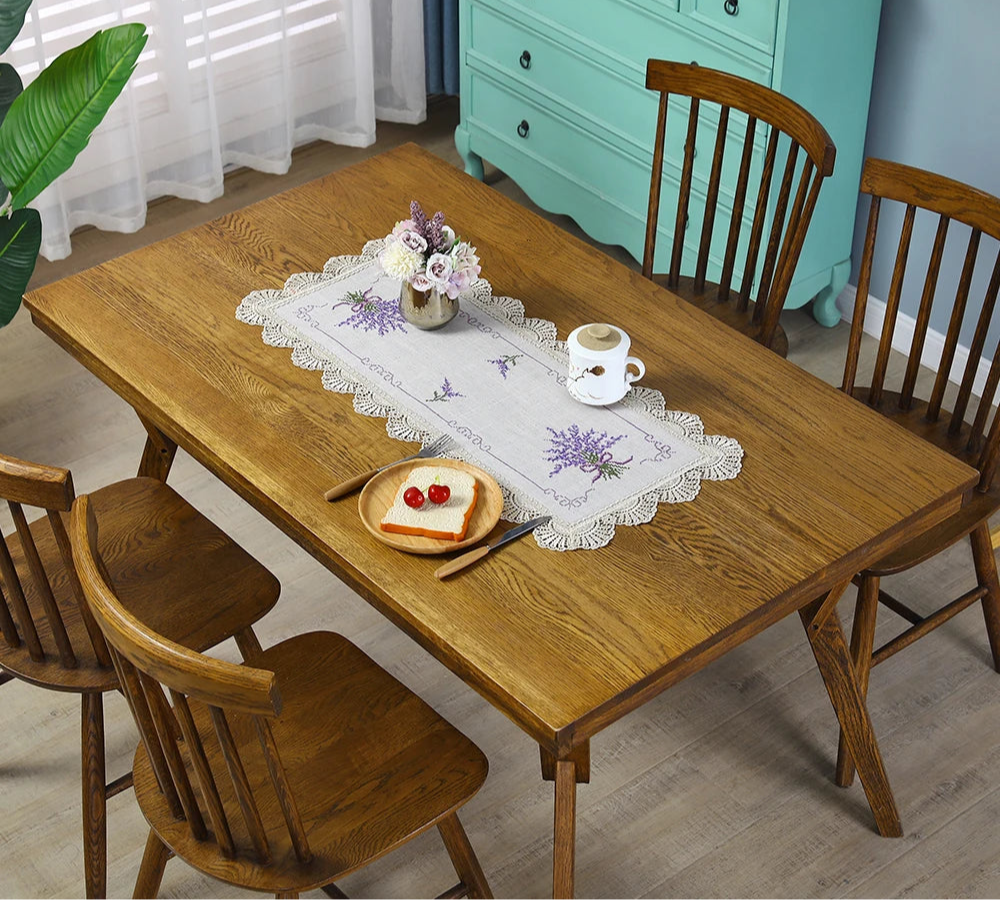 Lavender Lace Table Runner for Dining Delight