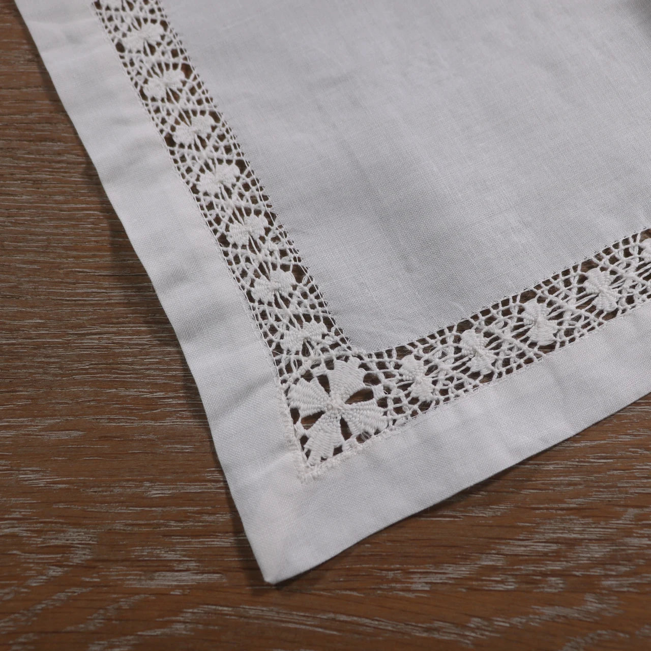 TR003  Ivory 1 piece 100% ramie 12“x36"  handmade drawn thread work hand embroidery Table runners