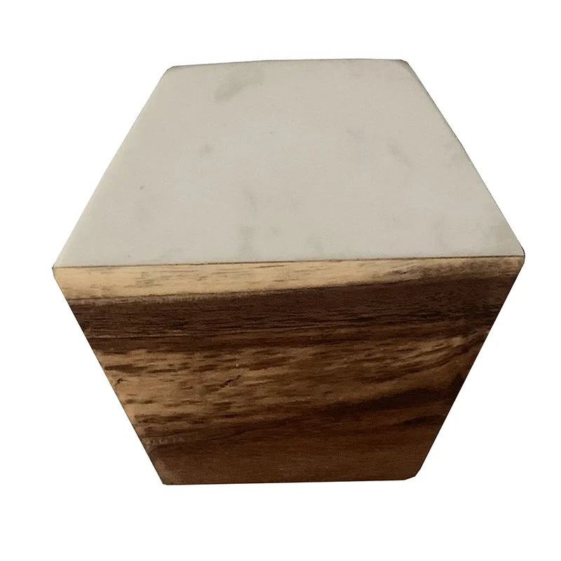 Marble Wood Coasters Set, Hexagon Geometric Coasters, Tea, Coffee, Wine, Drinks and Beverage, Set of 4