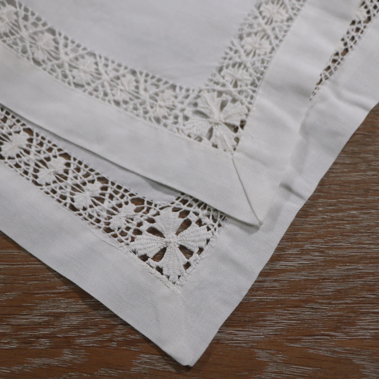 TR003  Ivory 1 piece 100% ramie 12“x36"  handmade drawn thread work hand embroidery Table runners